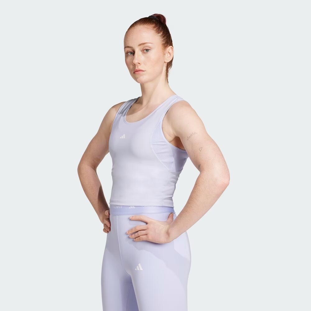 NWT Adidas Violet Crop Top XS Gym Workout Yoga Athletic Active